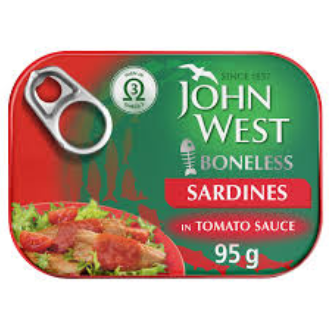 JOHN WEST SARDINES IN TOMATO SAUCE 95G